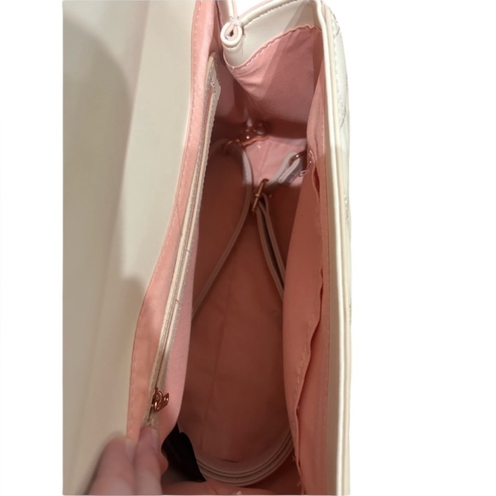 Loungefly Disney Ariel Cream Quilted Shoulder Bag with Rose Gold Accents - Picture 6 of 9